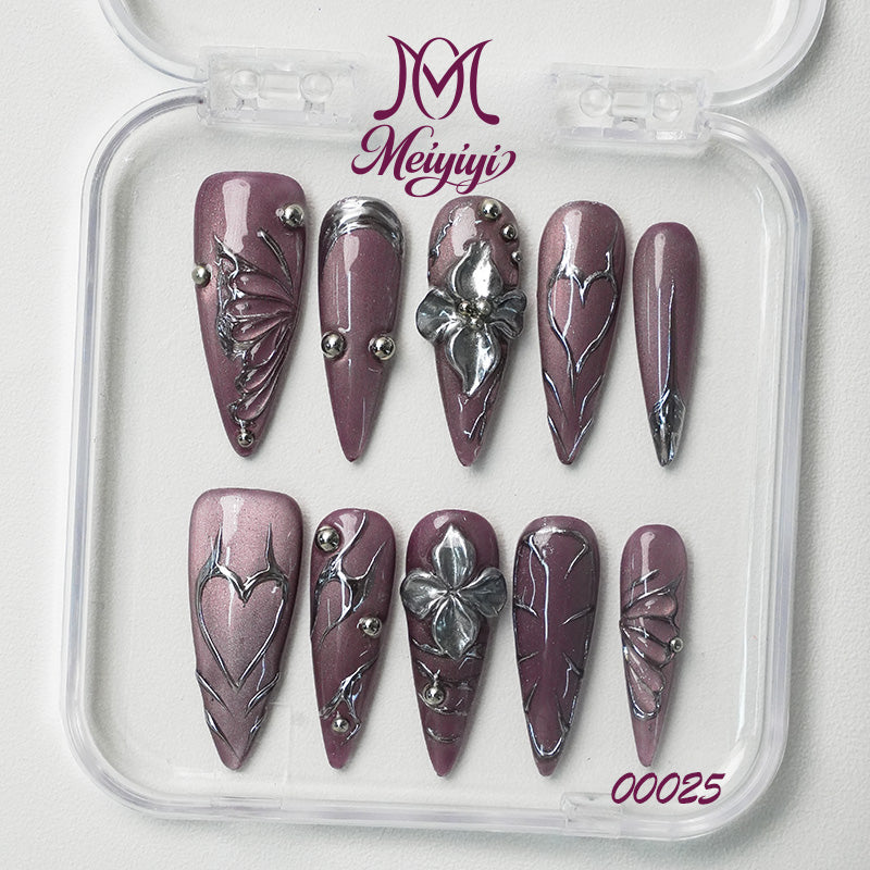 00025-MYY's designer original high-end design customized luxury hand-painted wearable nail art