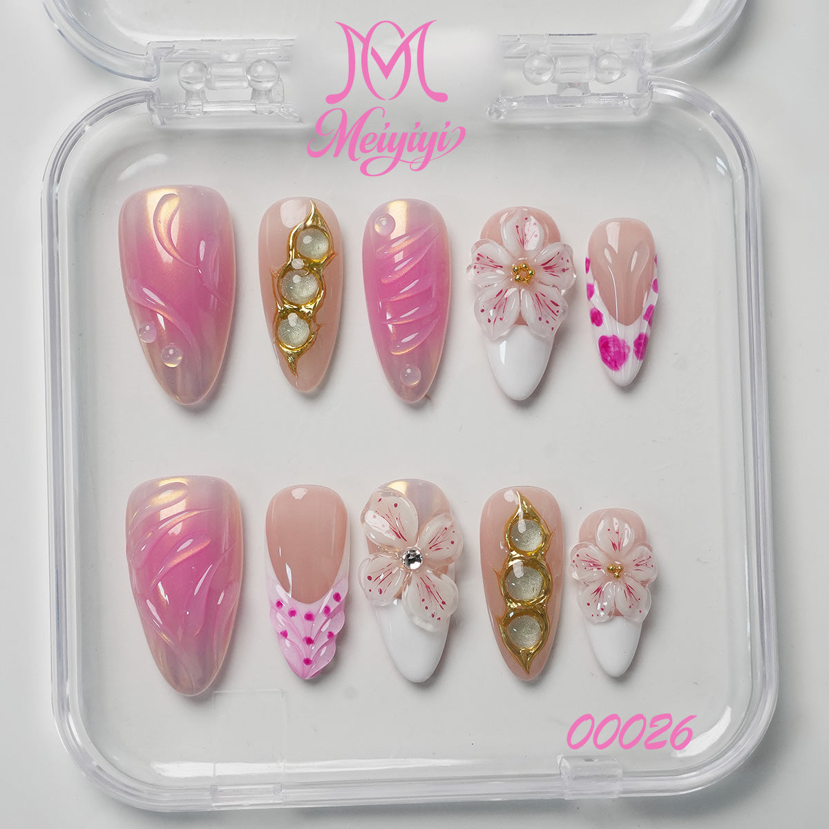 00026-MYY's designer original high-end design customized luxury hand-painted wearable nail art