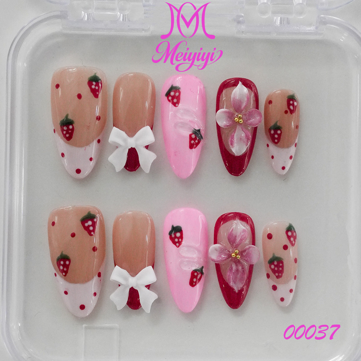 00037-MYY's designer original high-end design customized luxury hand-painted wearable nail art