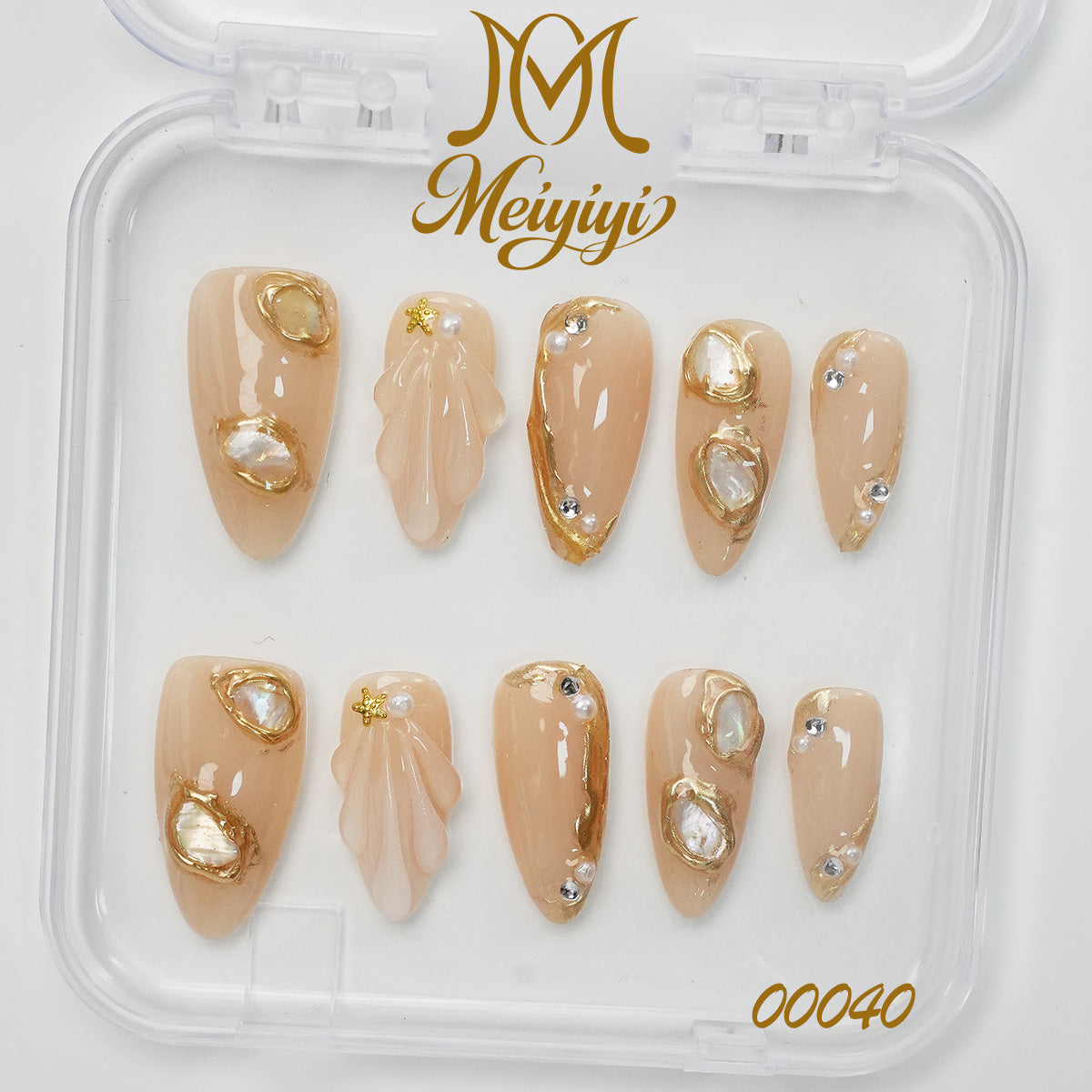 00040-MYY's designer original high-end design customized luxury hand-painted wearable nail art