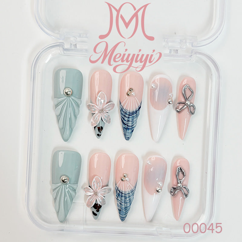 00045-MYY's designer original high-end design customized luxury hand-painted wearable nail art