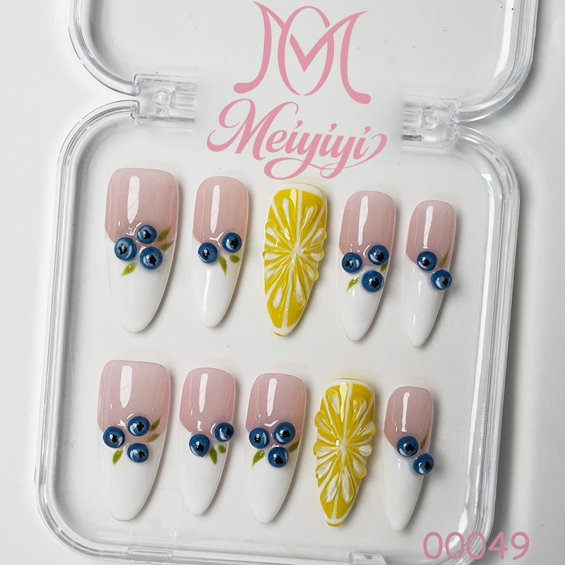 00049-MYY's designer original high-end design customized luxury hand-painted wearable nail art