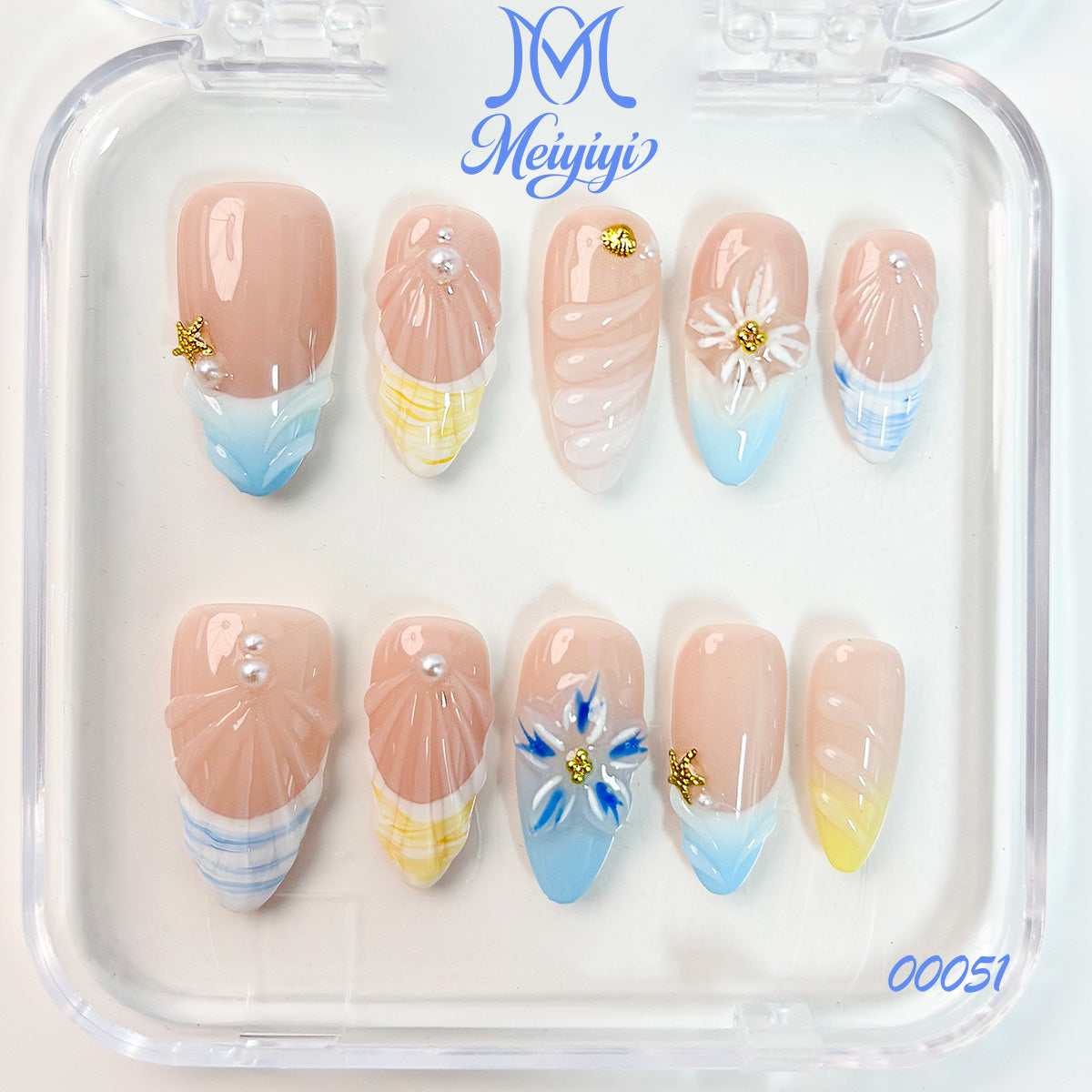 00051-MYY's designer original high-end design customized luxury hand-painted wearable nail art