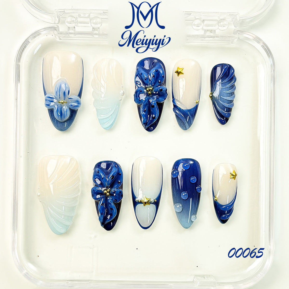 00065-MYY's designer original high-end design customized luxury hand-painted wearable nail art