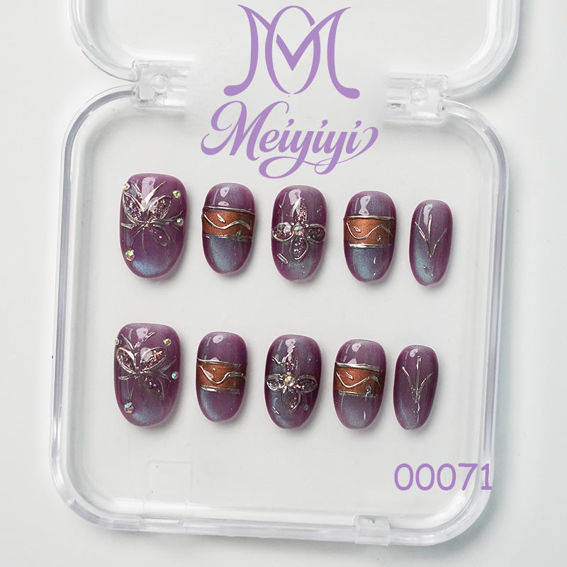 00071-MYY's designer original high-end design customized luxury hand-painted wearable nail art
