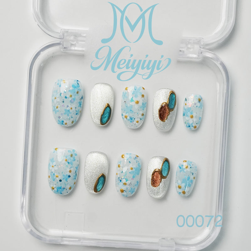 00072-MYY's designer original high-end design customized luxury hand-painted wearable nail art
