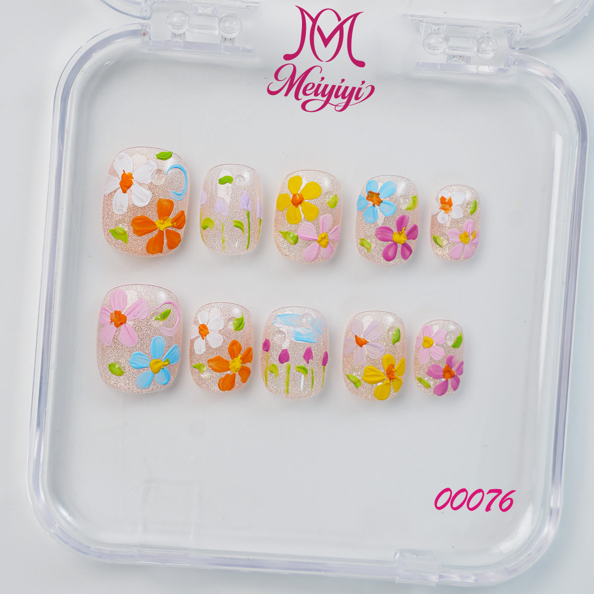 00076-MYY's designer original high-end design customized luxury hand-painted wearable nail art