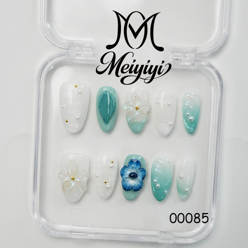 00085-MYY's designer original high-end design customized luxury hand-painted wearable nail art
