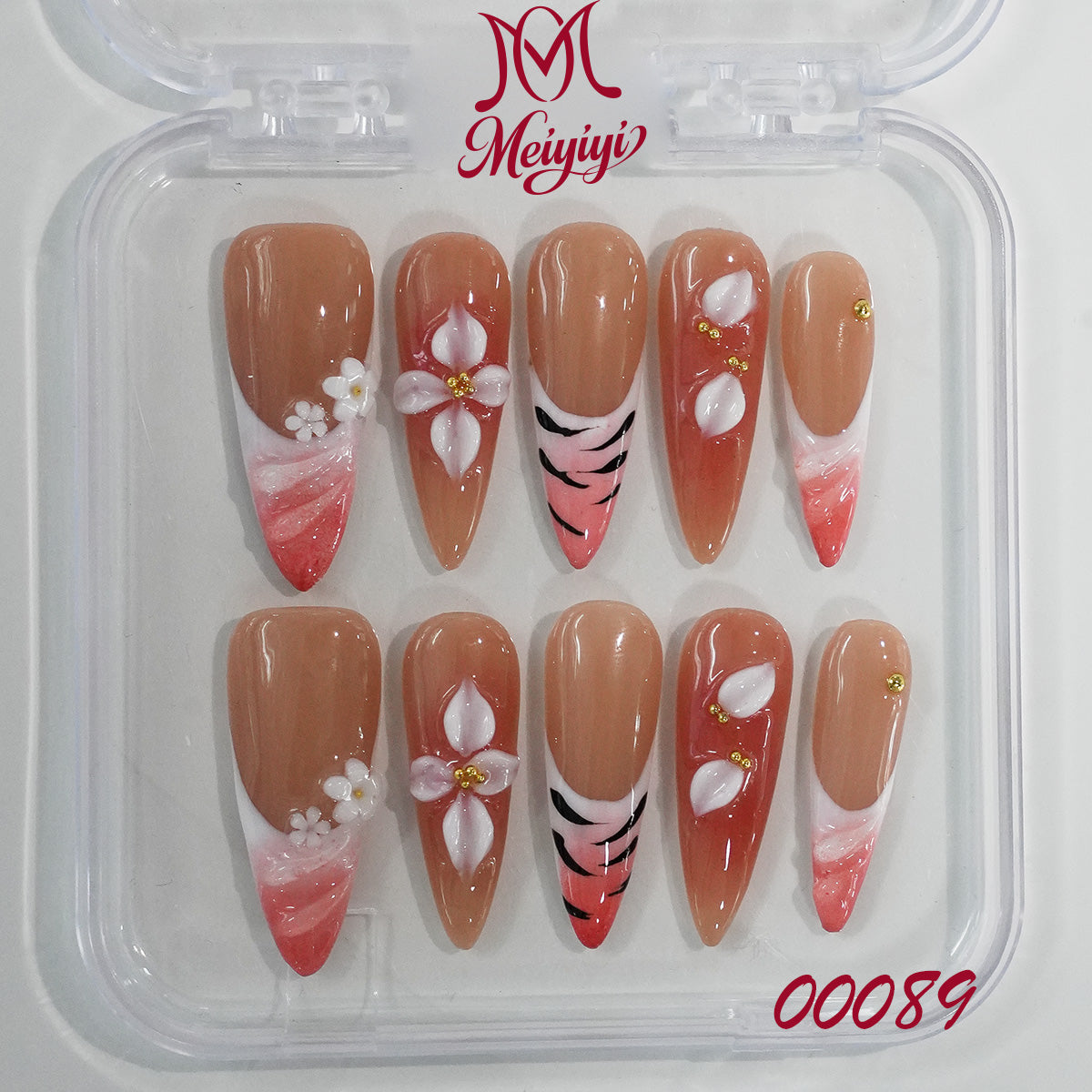 00089-MYY's designer original high-end design customized luxury hand-painted wearable nail art