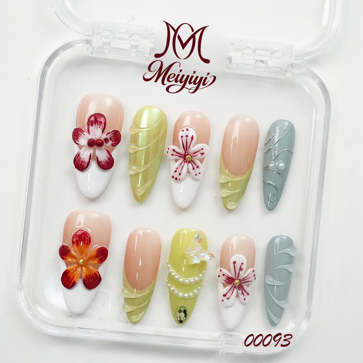 00093-MYY's designer original high-end design customized luxury hand-painted wearable nail art