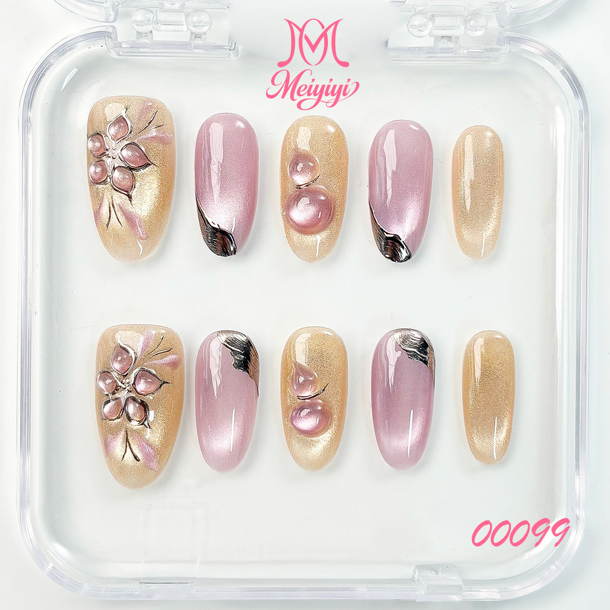 00099-MYY's designer original high-end design customized luxury hand-painted wearable nail art