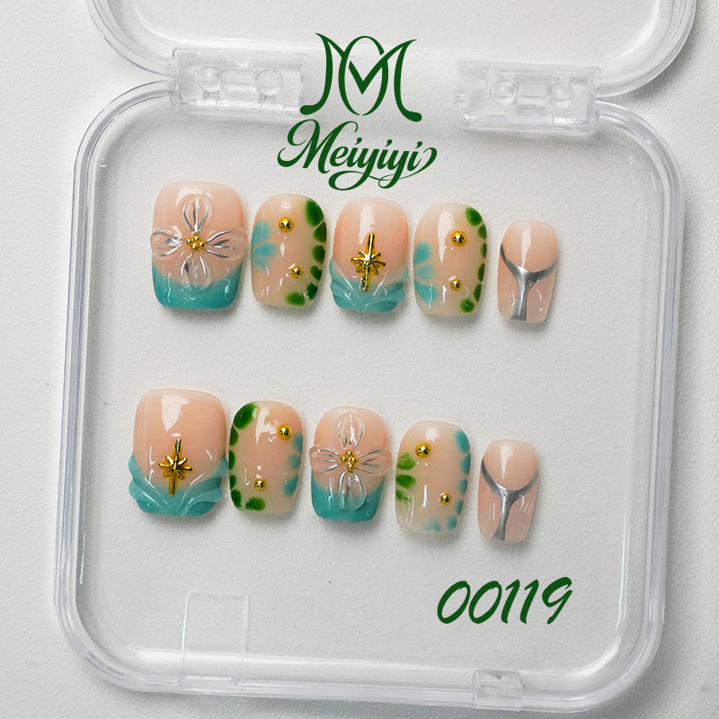 00119-MYY's designer original high-end design customized luxury hand-painted wearable nail art