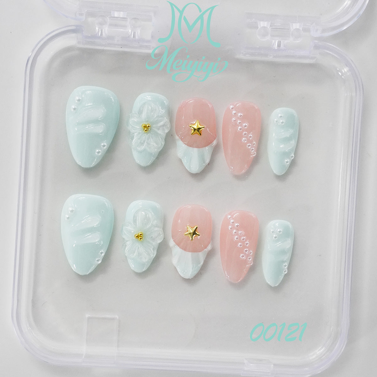 00121-MYY's designer original high-end design customized luxury hand-painted wearable nail art