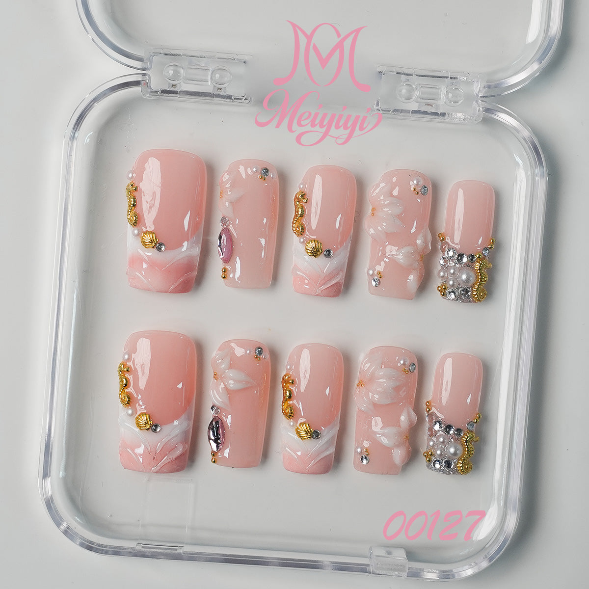 00127-MYY's designer original high-end design customized luxury hand-painted wearable nail art