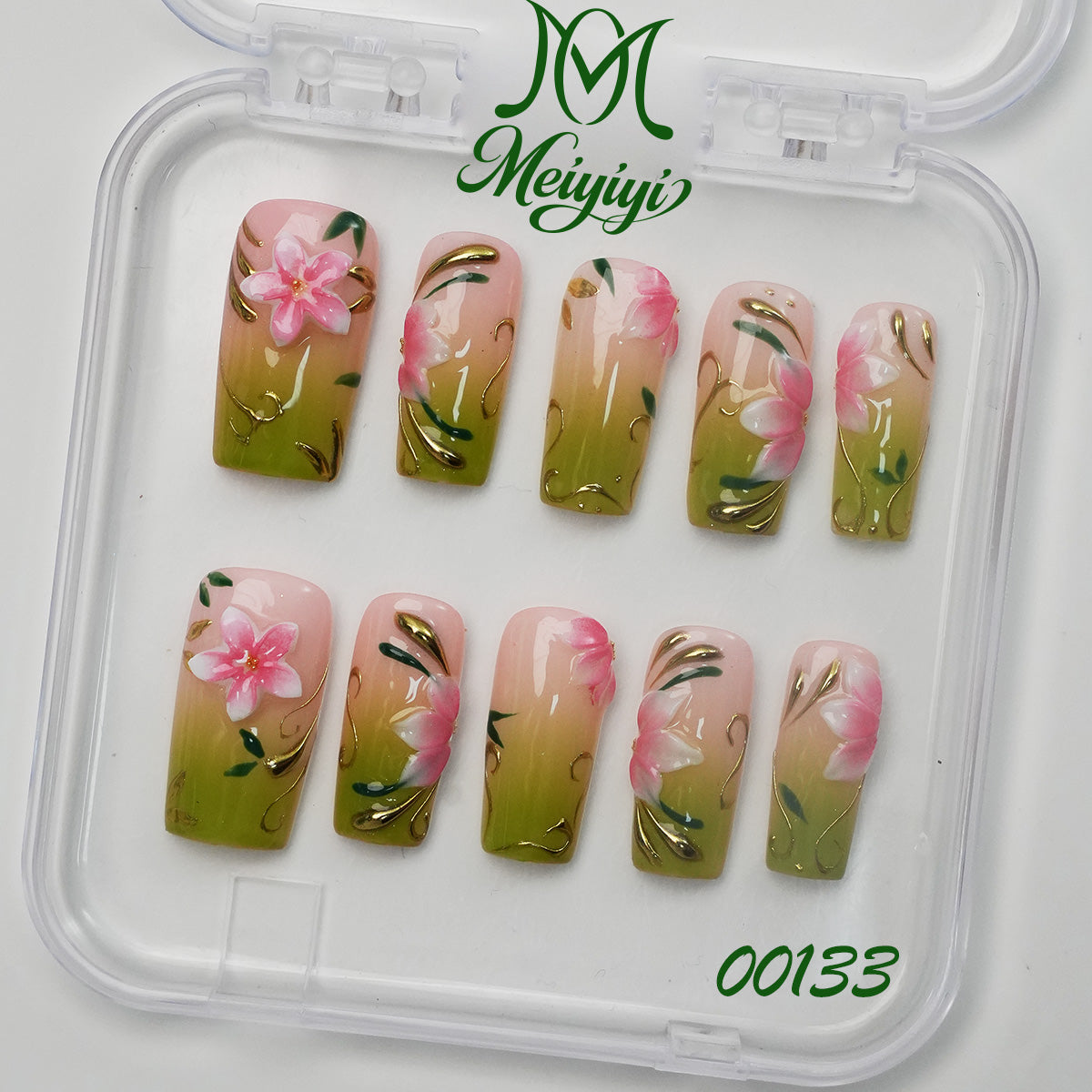 00133-MYY's designer original high-end design customized luxury hand-painted wearable nail art