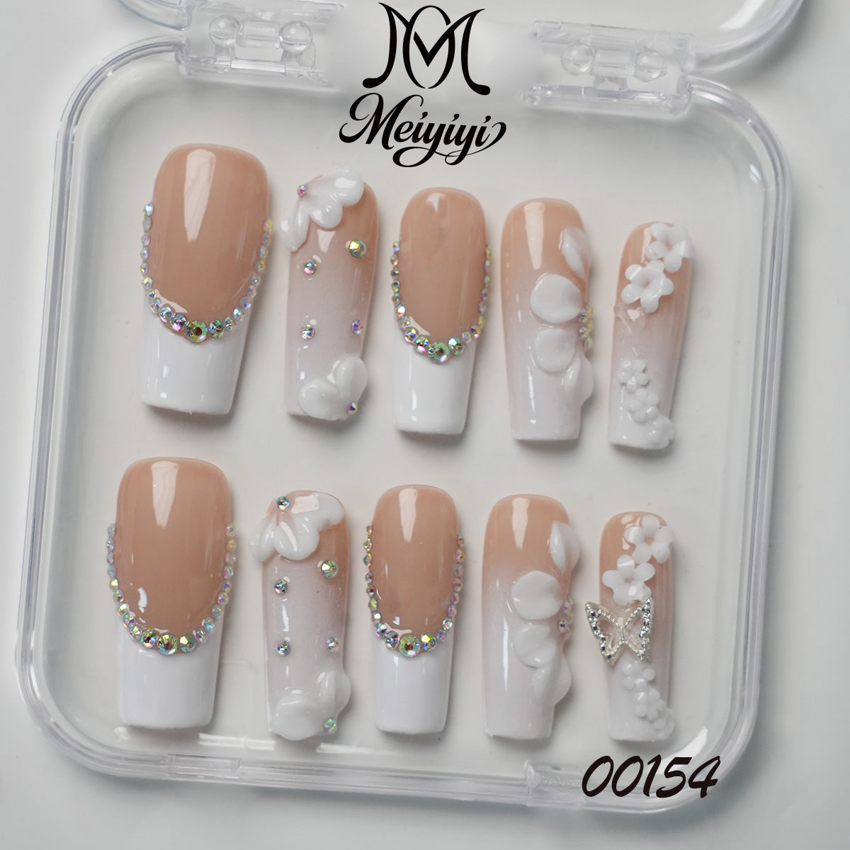00154-MYY's designer original high-end design customized luxury hand-painted wearable nail art