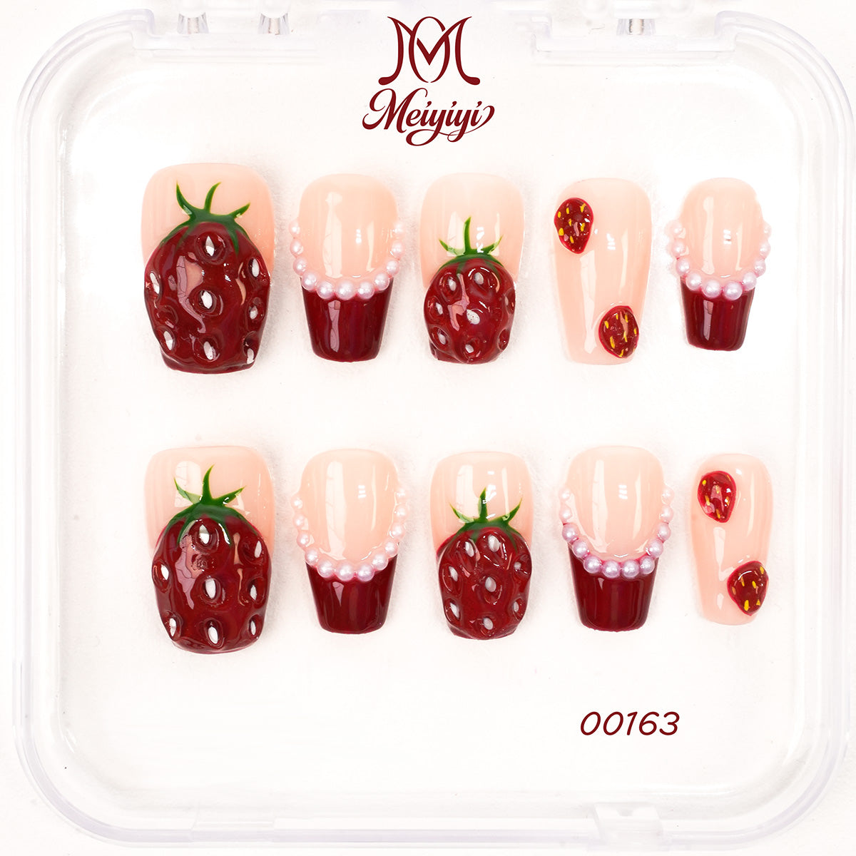 00163-MYY's designer original high-end design customized luxury hand-painted wearable nail art