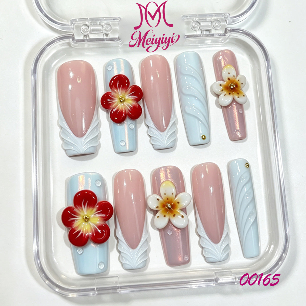00165-MYY's designer original high-end design customized luxury hand-painted wearable nail art