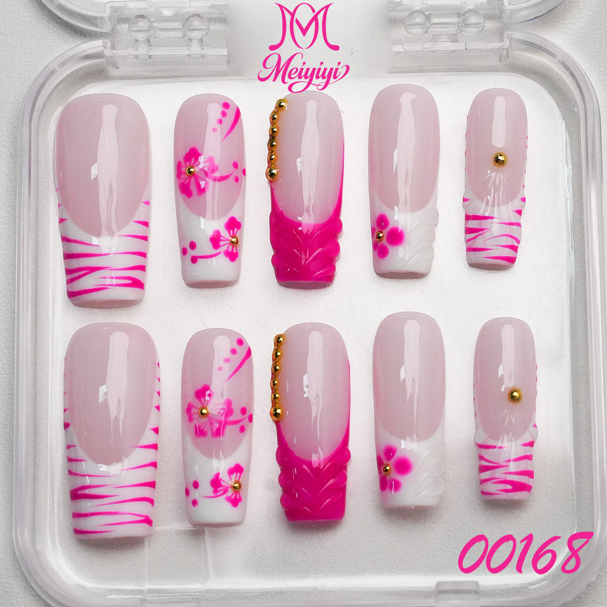 00168-MYY's designer original high-end design customized luxury hand-painted wearable nail art