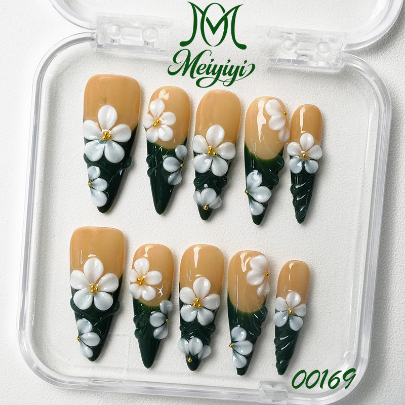 00169-MYY's designer original high-end design customized luxury hand-painted wearable nail art