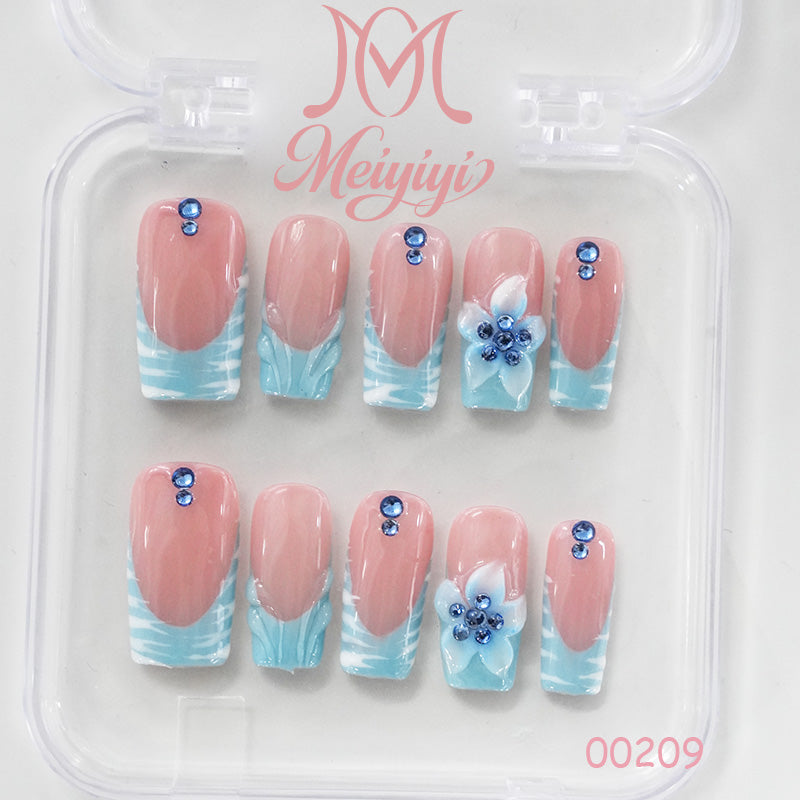 00209-MYY's designer original high-end design customized luxury hand-painted wearable nail art