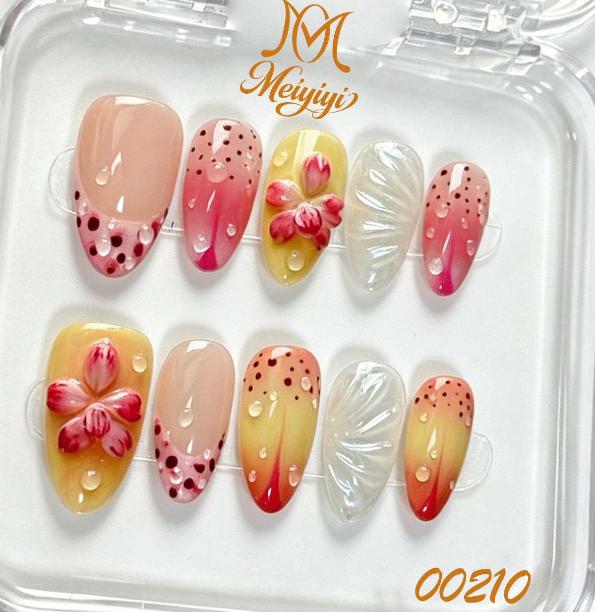 00210-MYY's designer original high-end design customized luxury hand-painted wearable nail art