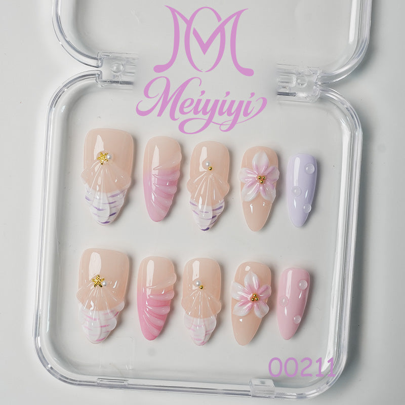 00211-MYY's designer original high-end design customized luxury hand-painted wearable nail art