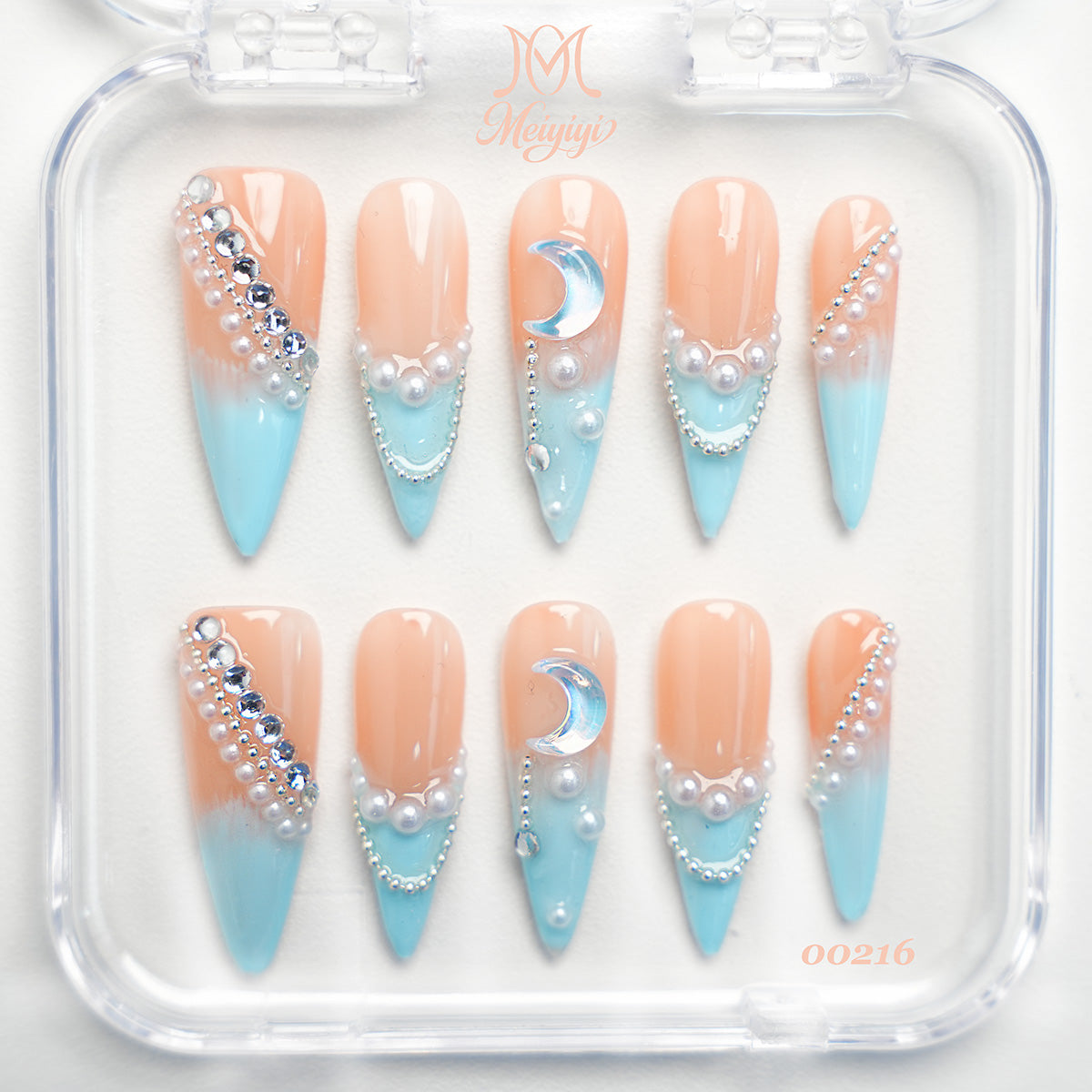 00216-MYY's designer original high-end design customized luxury hand-painted wearable nail art
