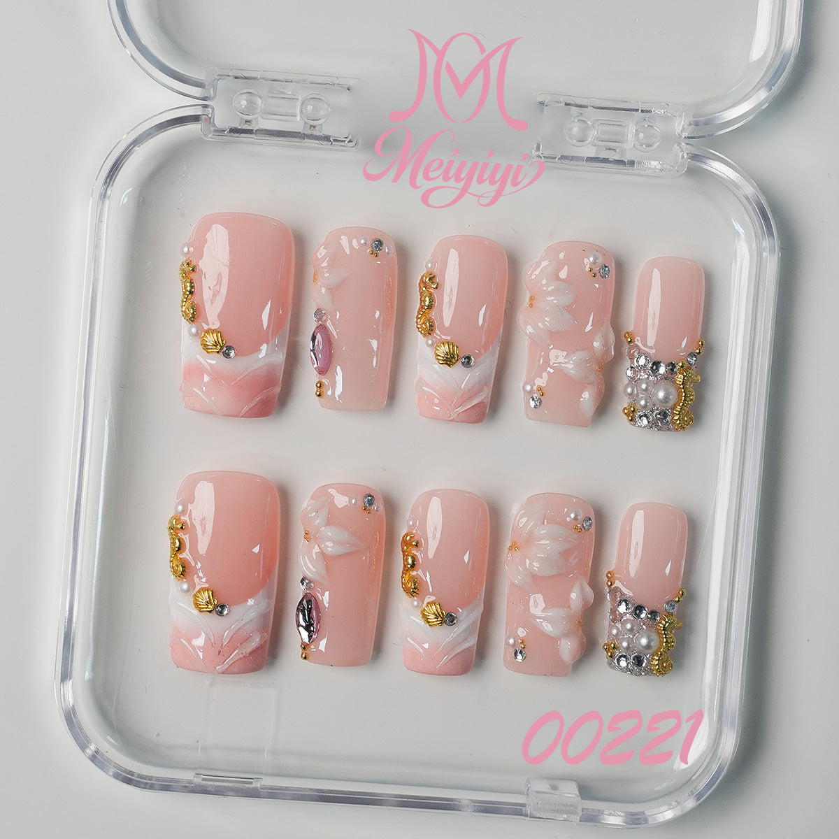 00221-MYY's designer original high-end design customized luxury hand-painted wearable nail art