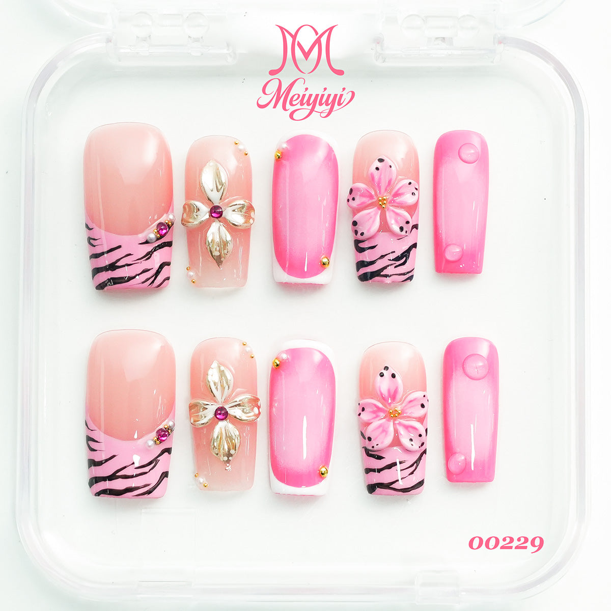 00229-MYY's designer original high-end design customized luxury hand-painted wearable nail art