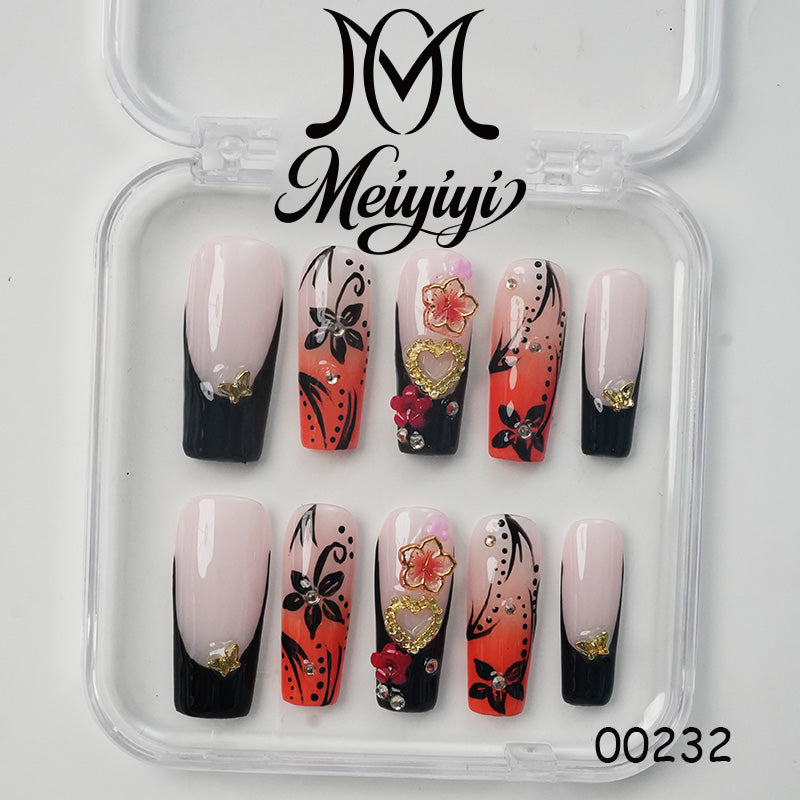 00232-MYY's designer original high-end design customized luxury hand-painted wearable nail art
