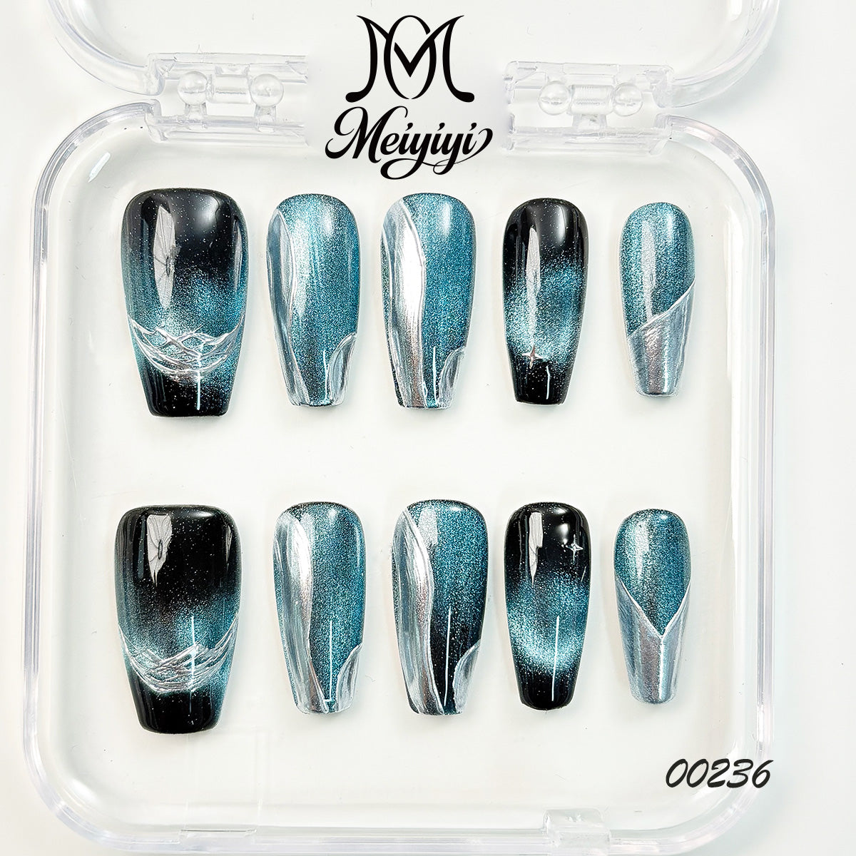 00236-MYY's designer original high-end design customized luxury hand-painted wearable nail art