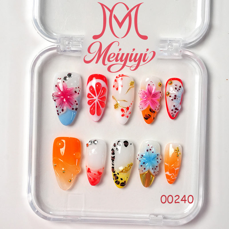 00240-MYY's designer original high-end design customized luxury hand-painted wearable nail art