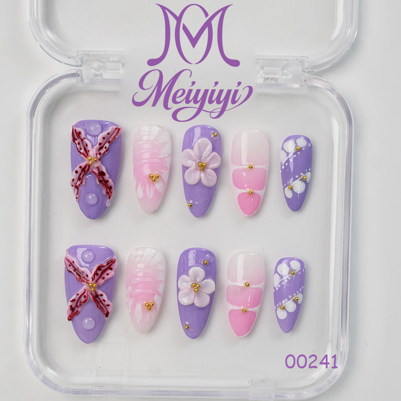 00241-MYY's designer original high-end design customized luxury hand-painted wearable nail art
