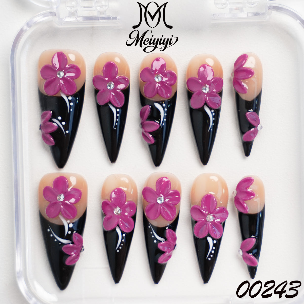 00243-MYY's designer original high-end design customized luxury hand-painted wearable nail art