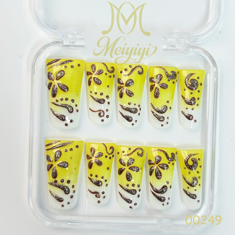 00249-MYY's designer original high-end design customized luxury hand-painted wearable nail art