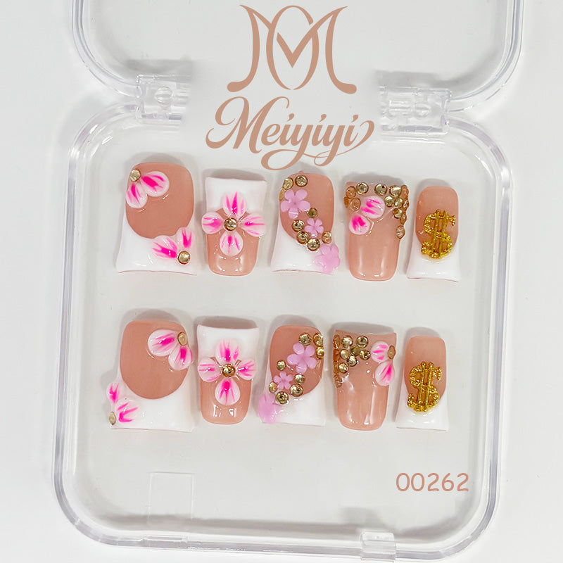 00262-MYY's designer original high-end design customized luxury hand-painted wearable nail art
