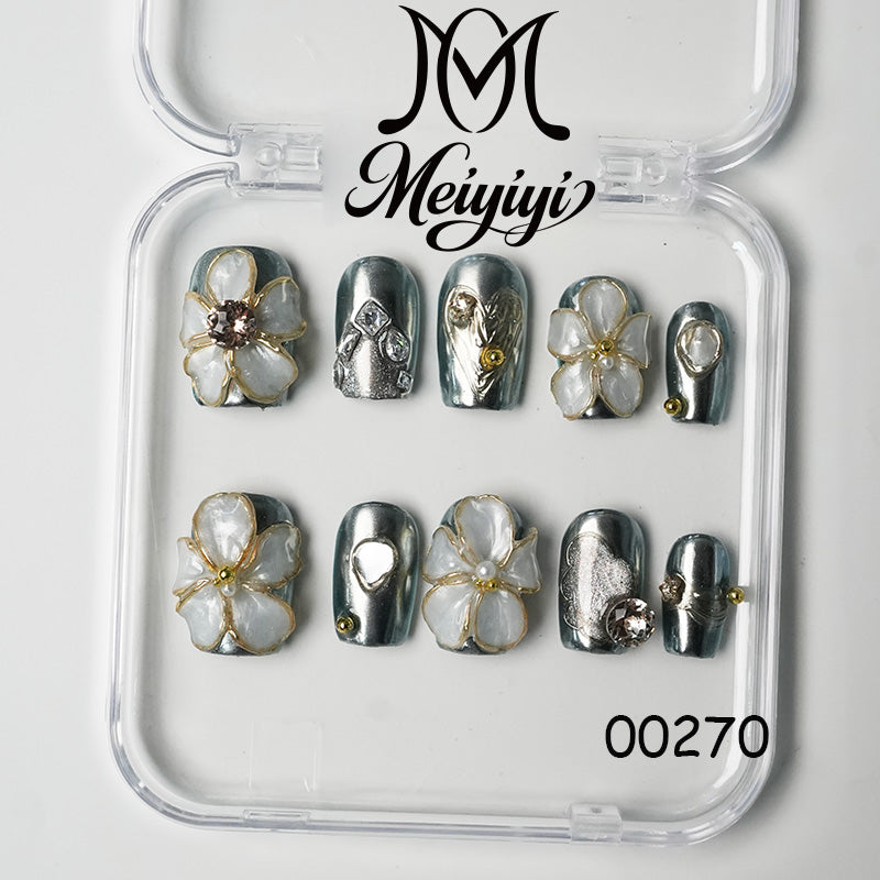 00270-MYY's designer original high-end design customized luxury hand-painted wearable nail art
