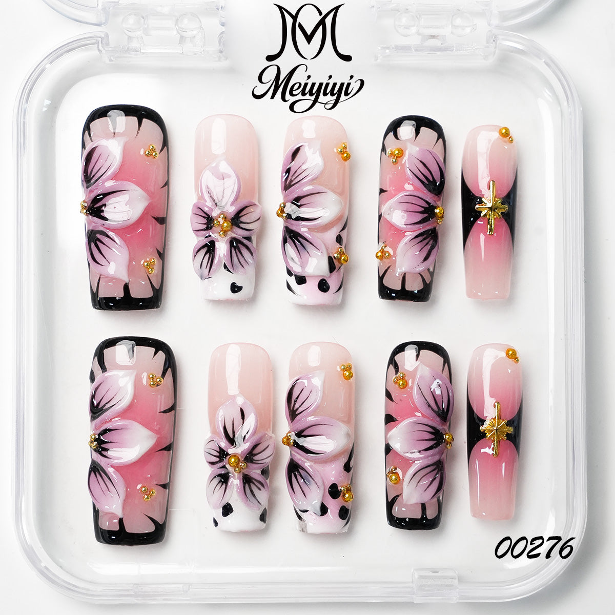 00276-MYY's designer original high-end design customized luxury hand-painted wearable nail art