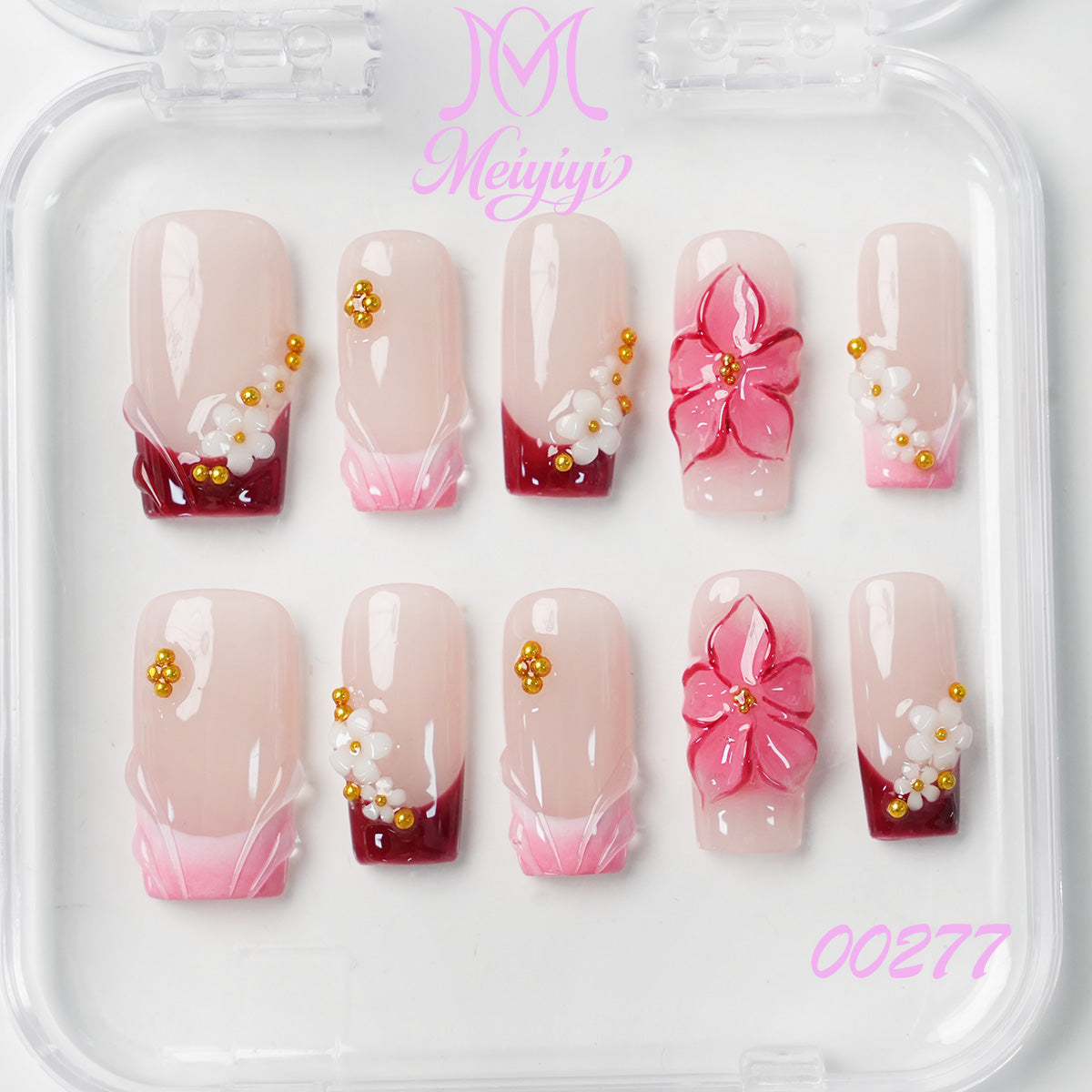 00277-MYY's designer original high-end design customized luxury hand-painted wearable nail art