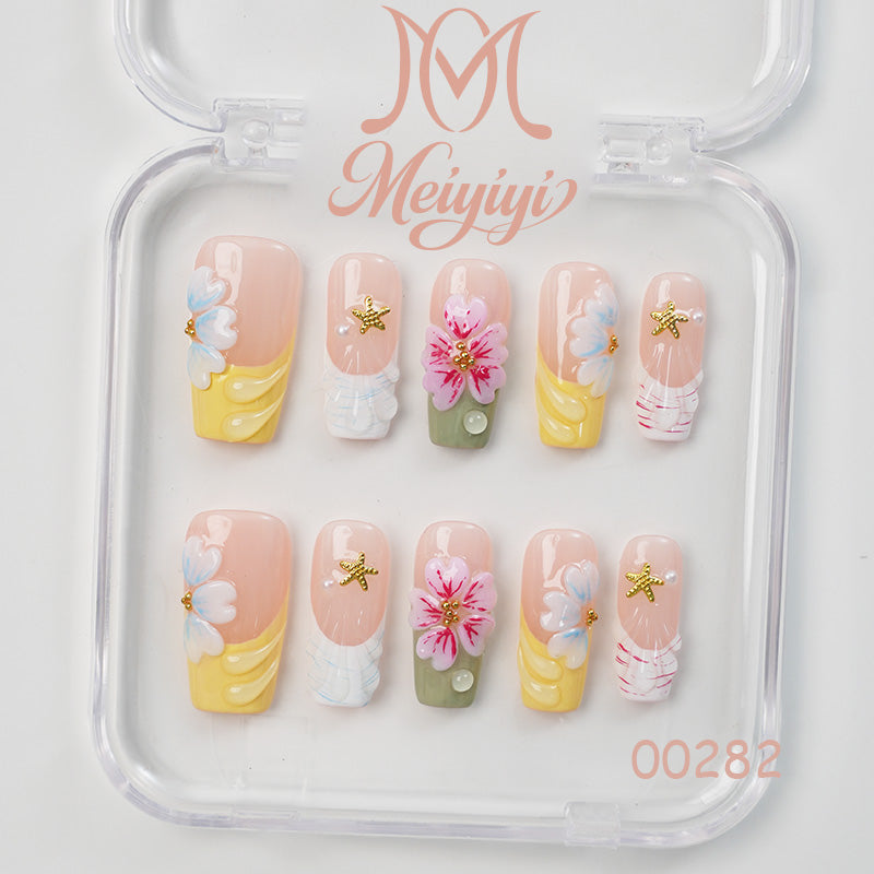 00282-MYY's designer original high-end design customized luxury hand-painted wearable nail art