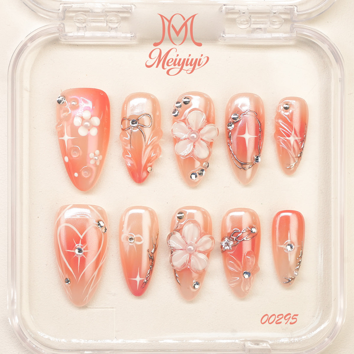 00295-MYY's designer original high-end design customized luxury hand-painted wearable nail art