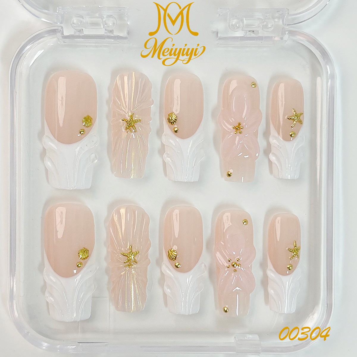 00304-MYY's designer original high-end design customized luxury hand-painted wearable nail art