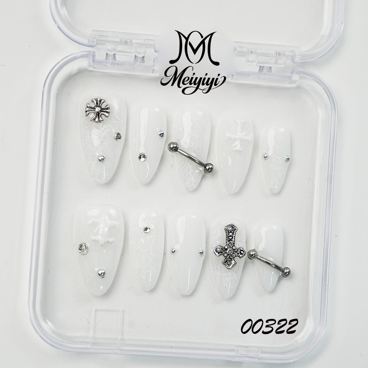 00322-MYY's designer original high-end design customized luxury hand-painted wearable nail art