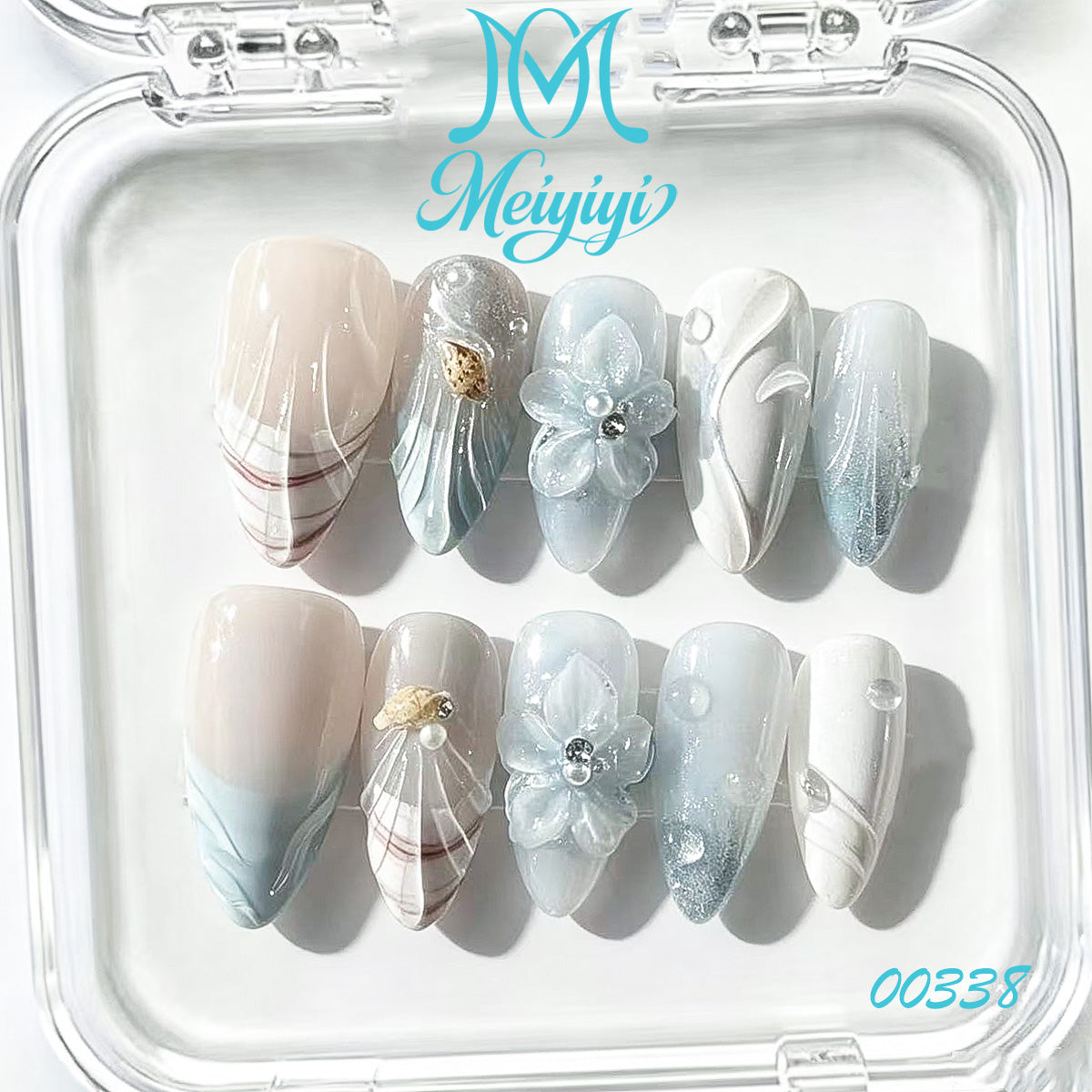 00338-MYY's designer original high-end design customized luxury hand-painted wearable nail art