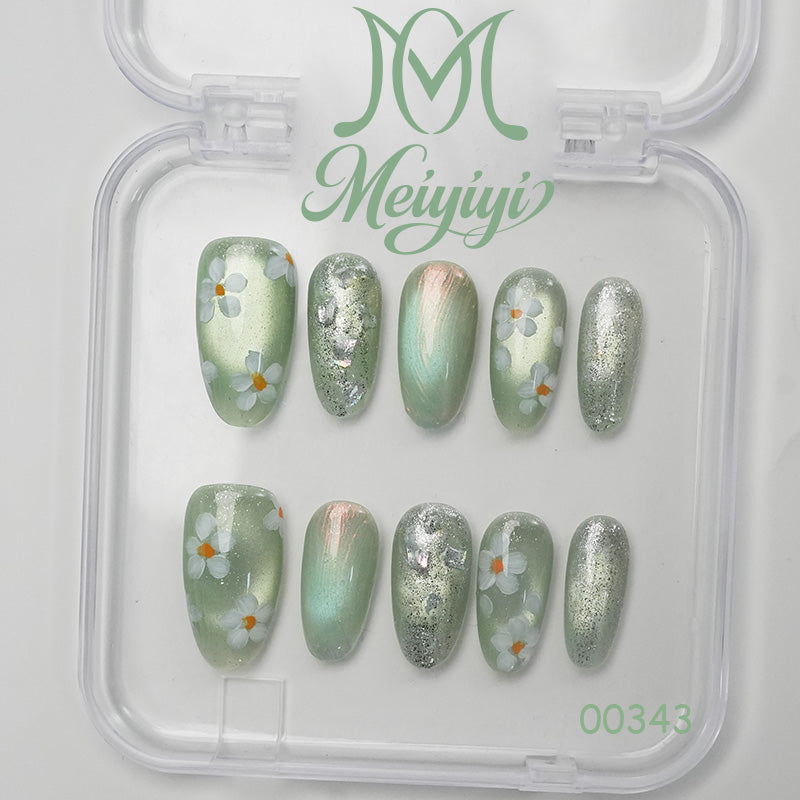 00343-MYY's designer original high-end design customized luxury hand-painted wearable nail art