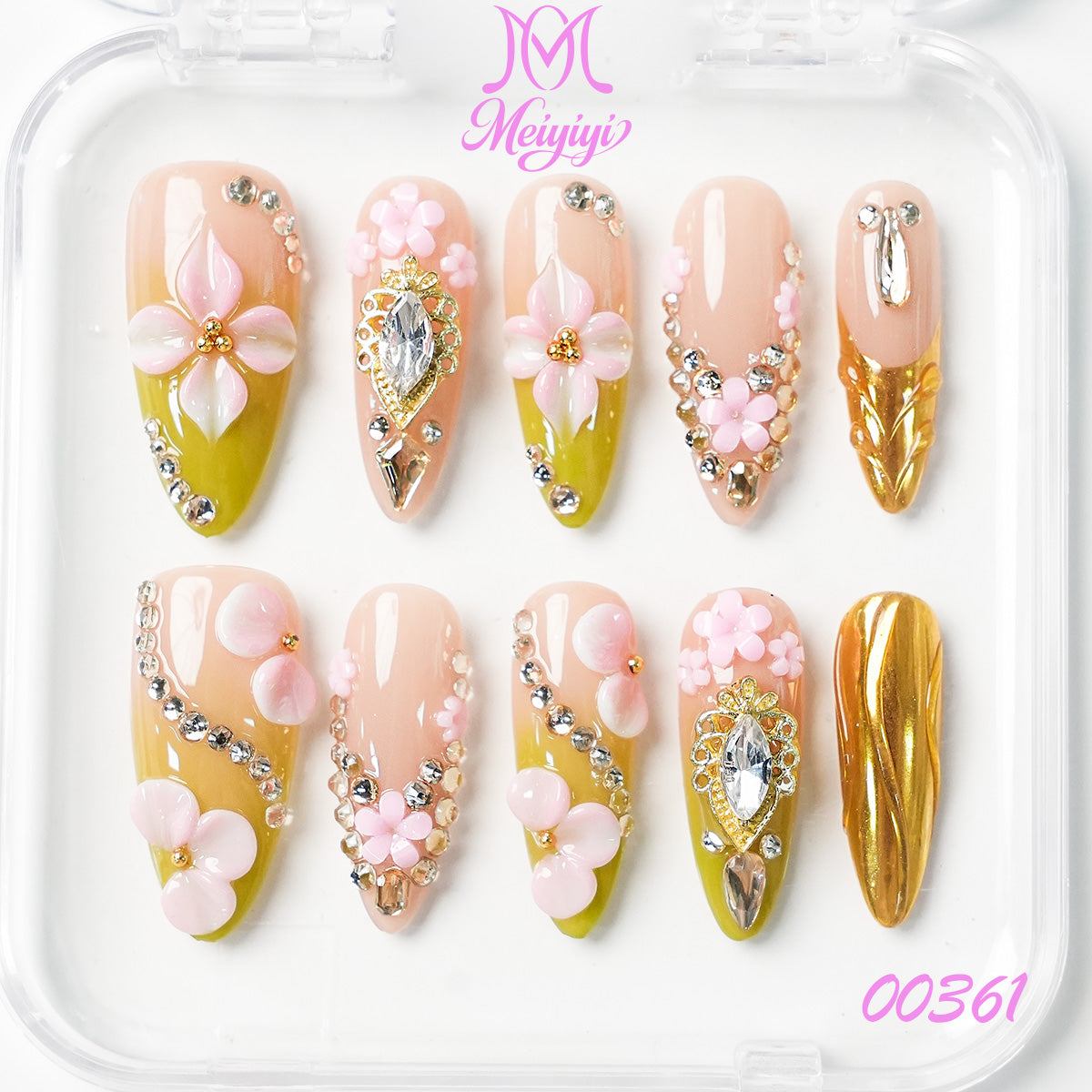 00361-MYY's designer original high-end design customized luxury hand-painted wearable nail art