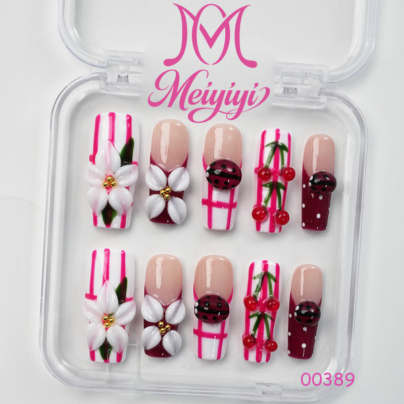 00389-MYY's designer original high-end design customized luxury hand-painted wearable nail art