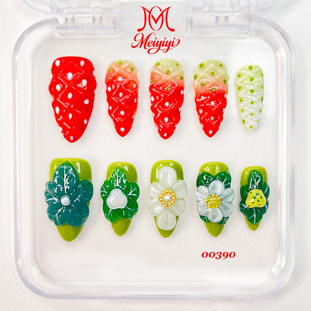 00390-MYY's designer original high-end design customized luxury hand-painted wearable nail art