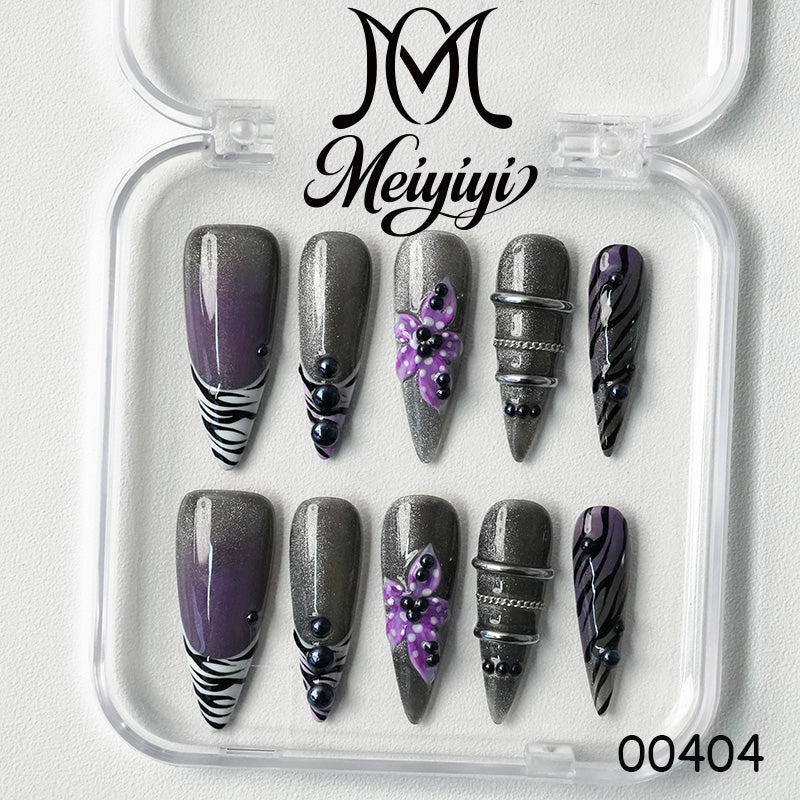 00404-MYY's designer original high-end design customized luxury hand-painted wearable nail art